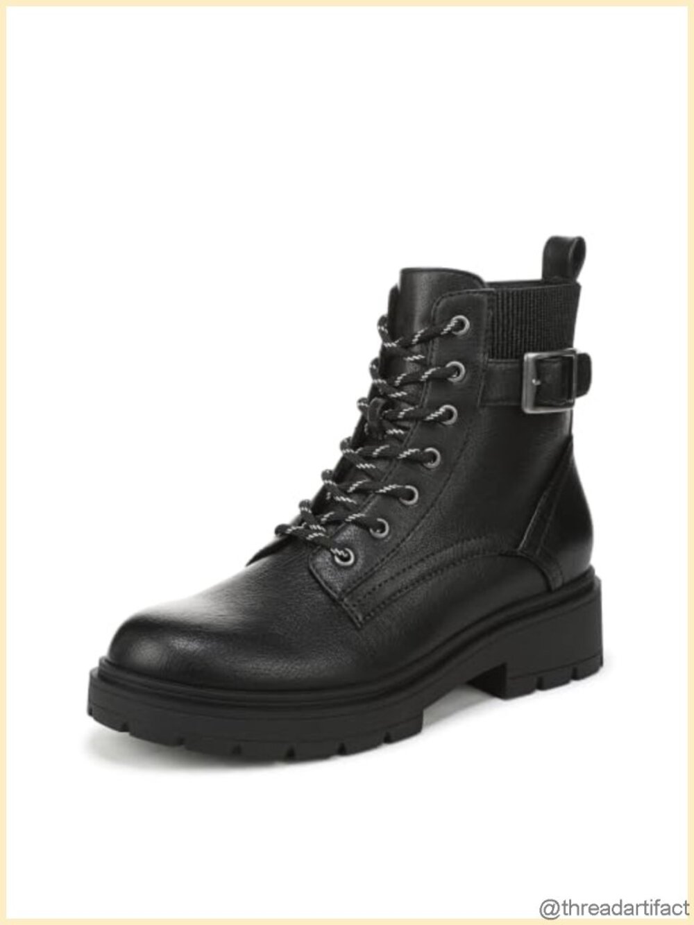 Women's Del Mar Faux Leather Ankle Bootie Round Toe Comfort Lace-Up Boots